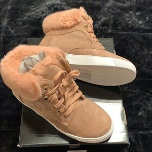Torrid Blush Sneakers with Fur - Size 9 Wide